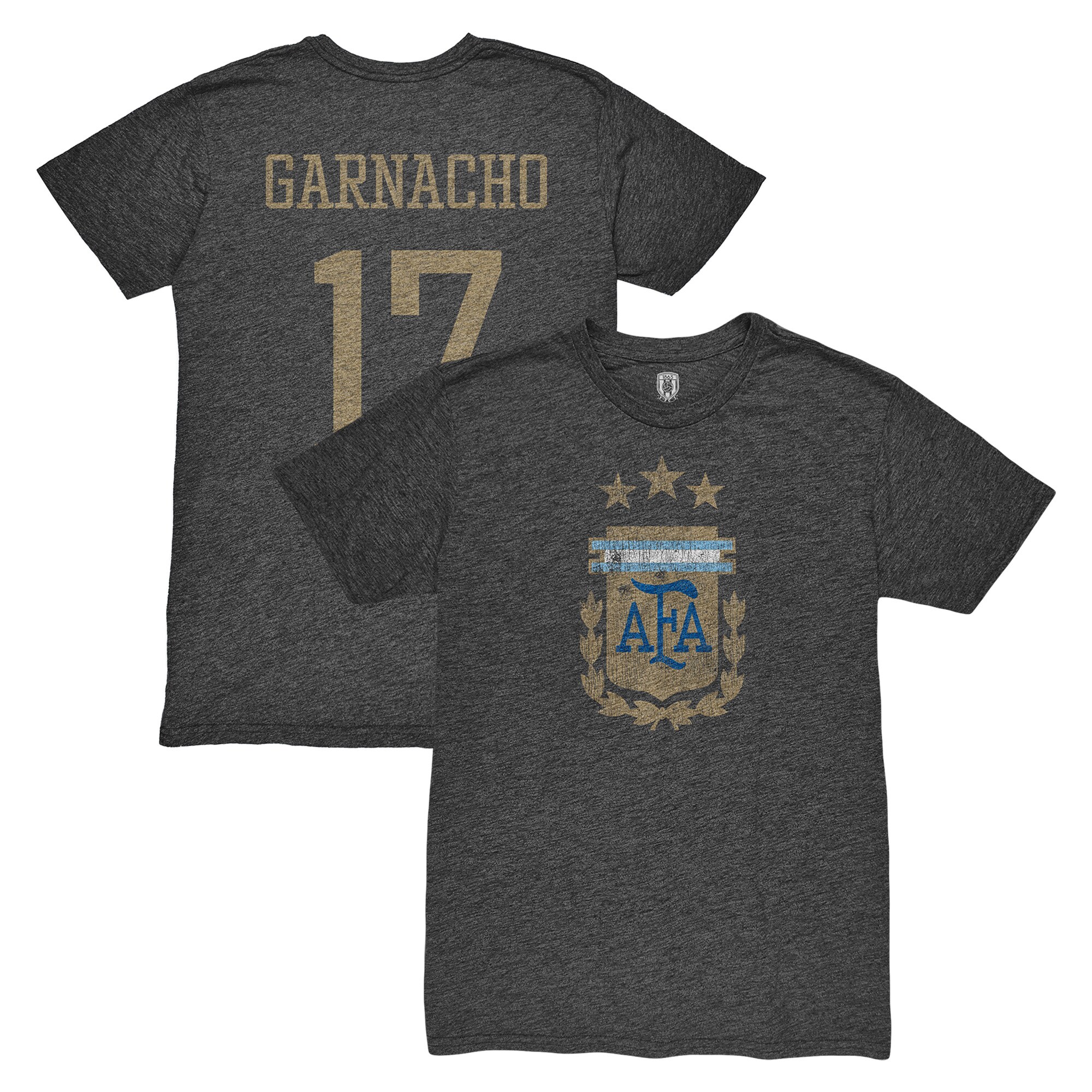 Shop alejandro garnacho argentina national team 1863fc player vintage tri-blend t-shirt – black – Austria National Team T-Shirts and Jerseys