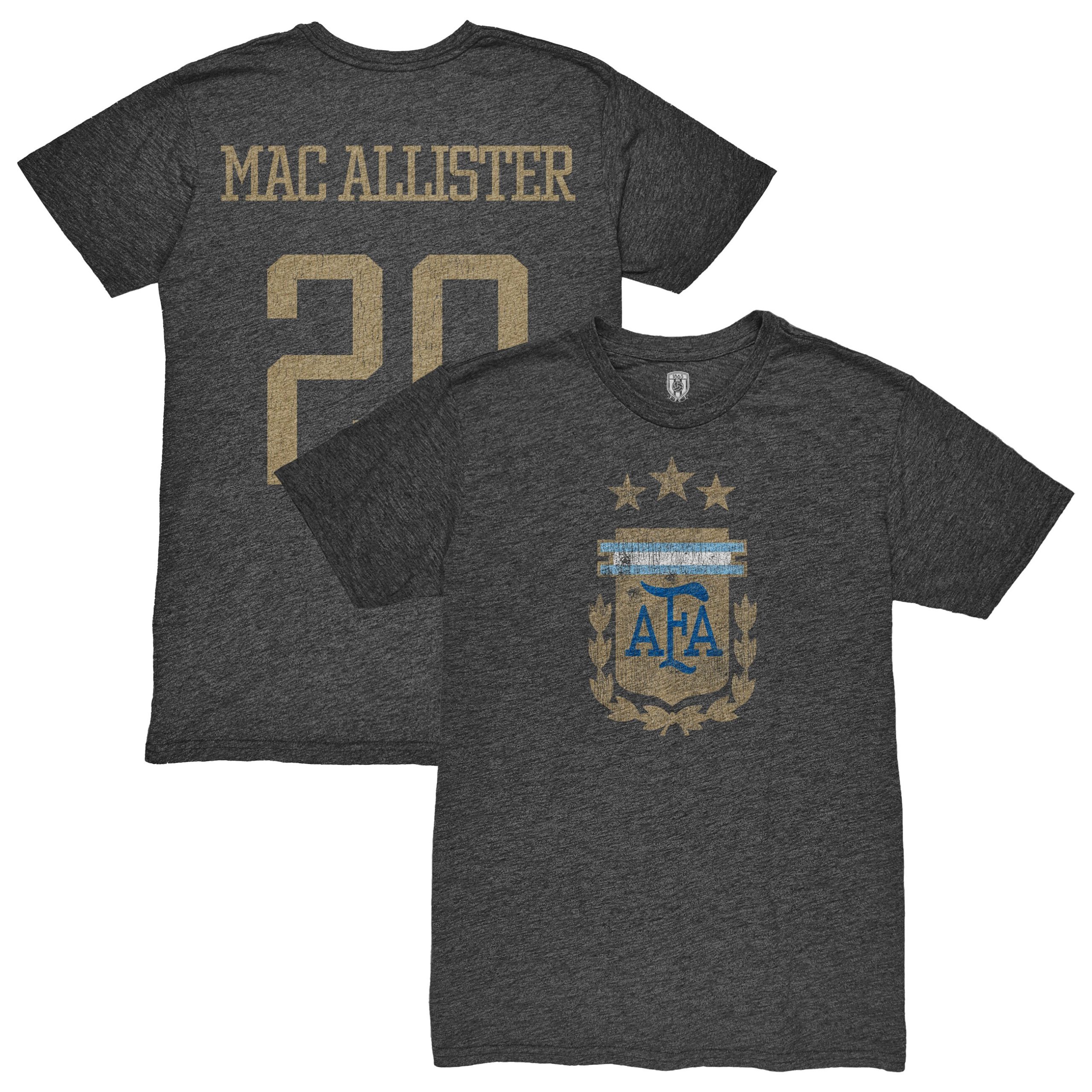 Shop alexis mac allister argentina national team 1863fc player retro tri-blend t-shirt – heather black – Austria National Team T-Shirts and Jerseys