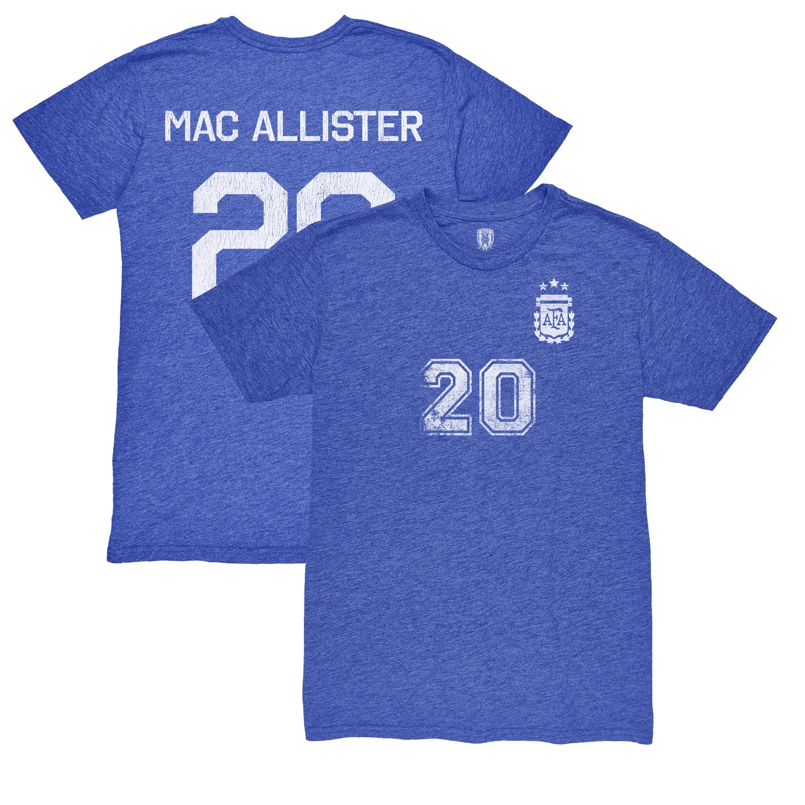 Shop alexis mac allister argentina national team 1863fc retro name amp number tri-blend t-shirt – blue – Austria National Team T-Shirts and Jerseys