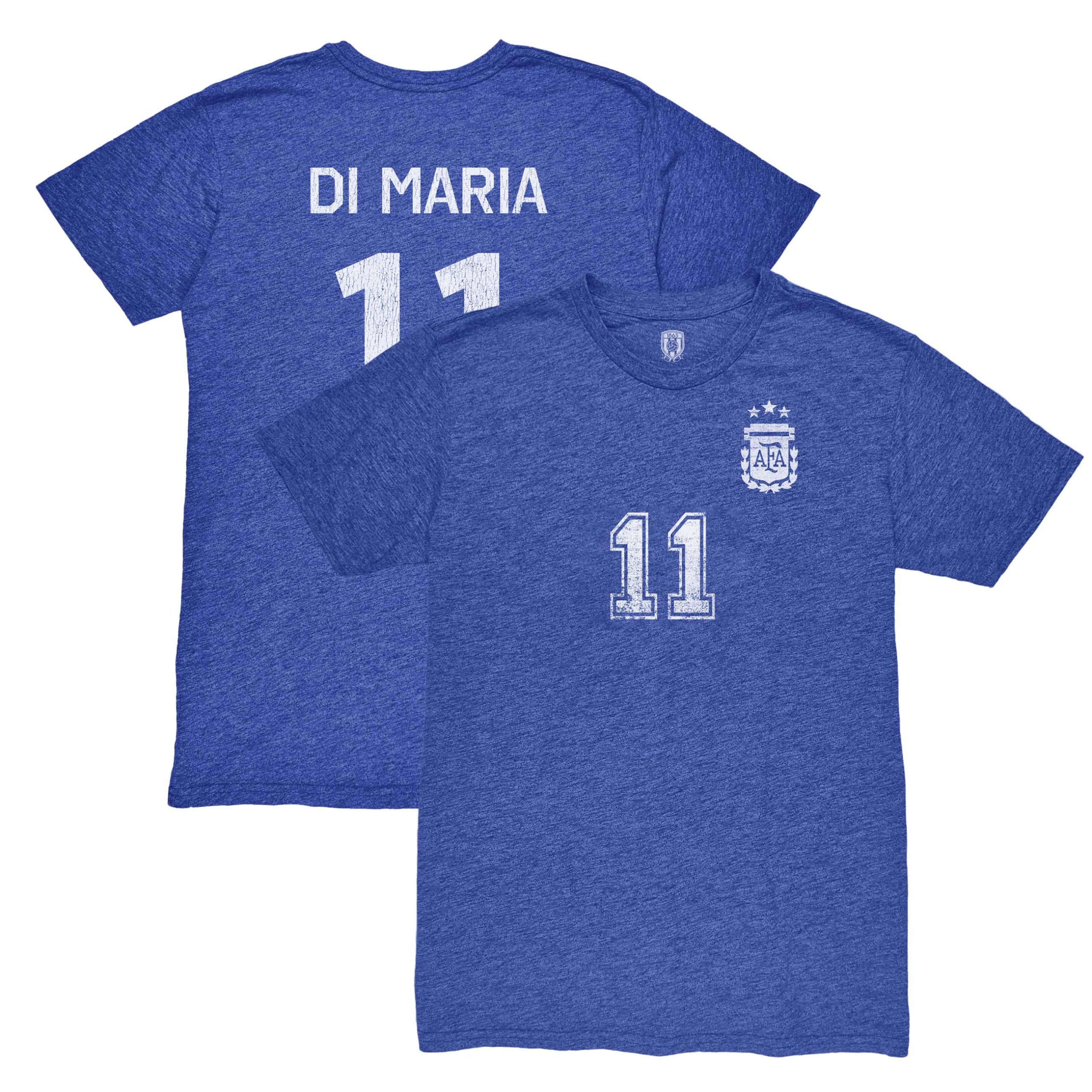 Shop angel di maria argentina national team 1863fc retro player tri-blend t-shirt – blue – Austria National Team T-Shirts and Jerseys