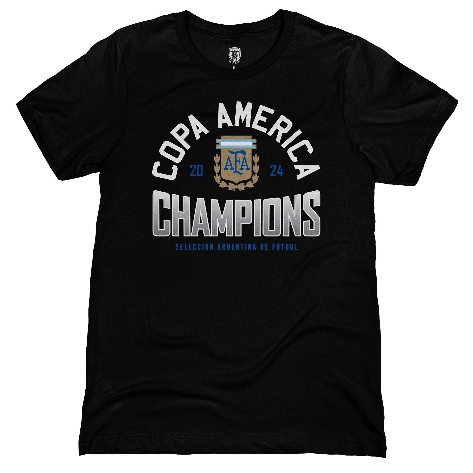 Shop argentina national team 1863fc 2024 copa america champions t-shirt – black – Austria National Team T-Shirts and Jerseys