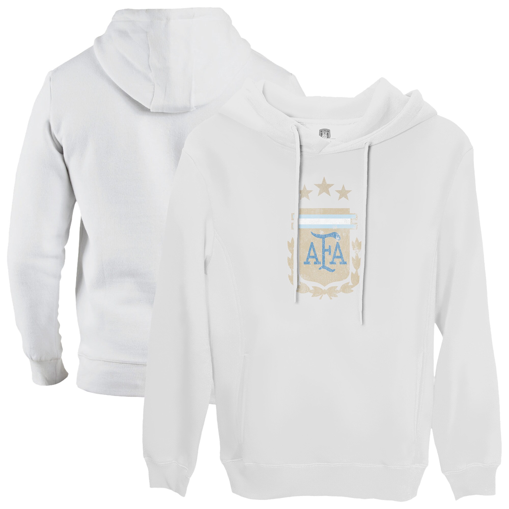 Shop argentina national team 1863fc color badge fleece pullover hoodie – white – Austria National Team T-Shirts and Jerseys
