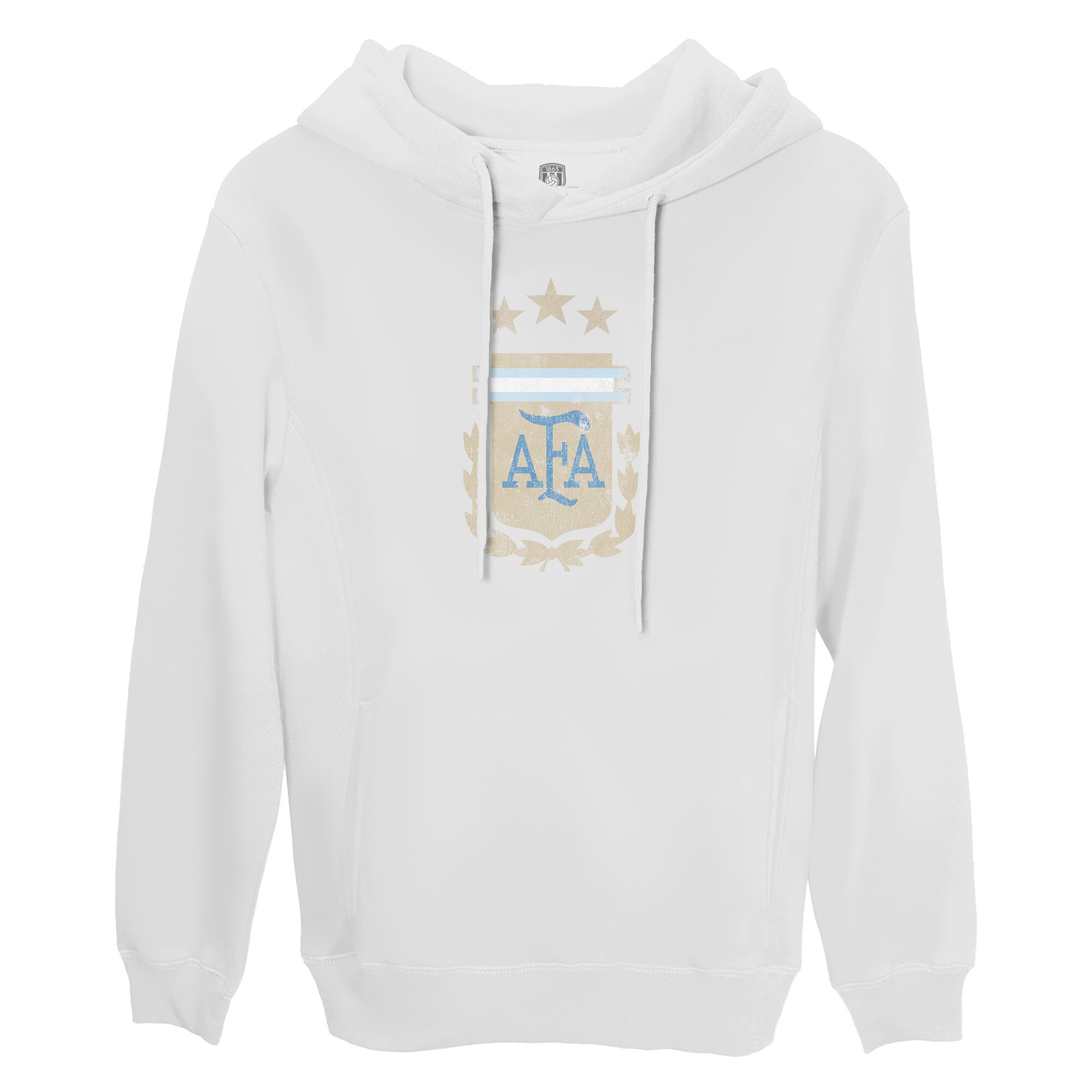Shop argentina national team 1863fc color badge fleece pullover hoodie – white – Austria National Team T-Shirts and Jerseys