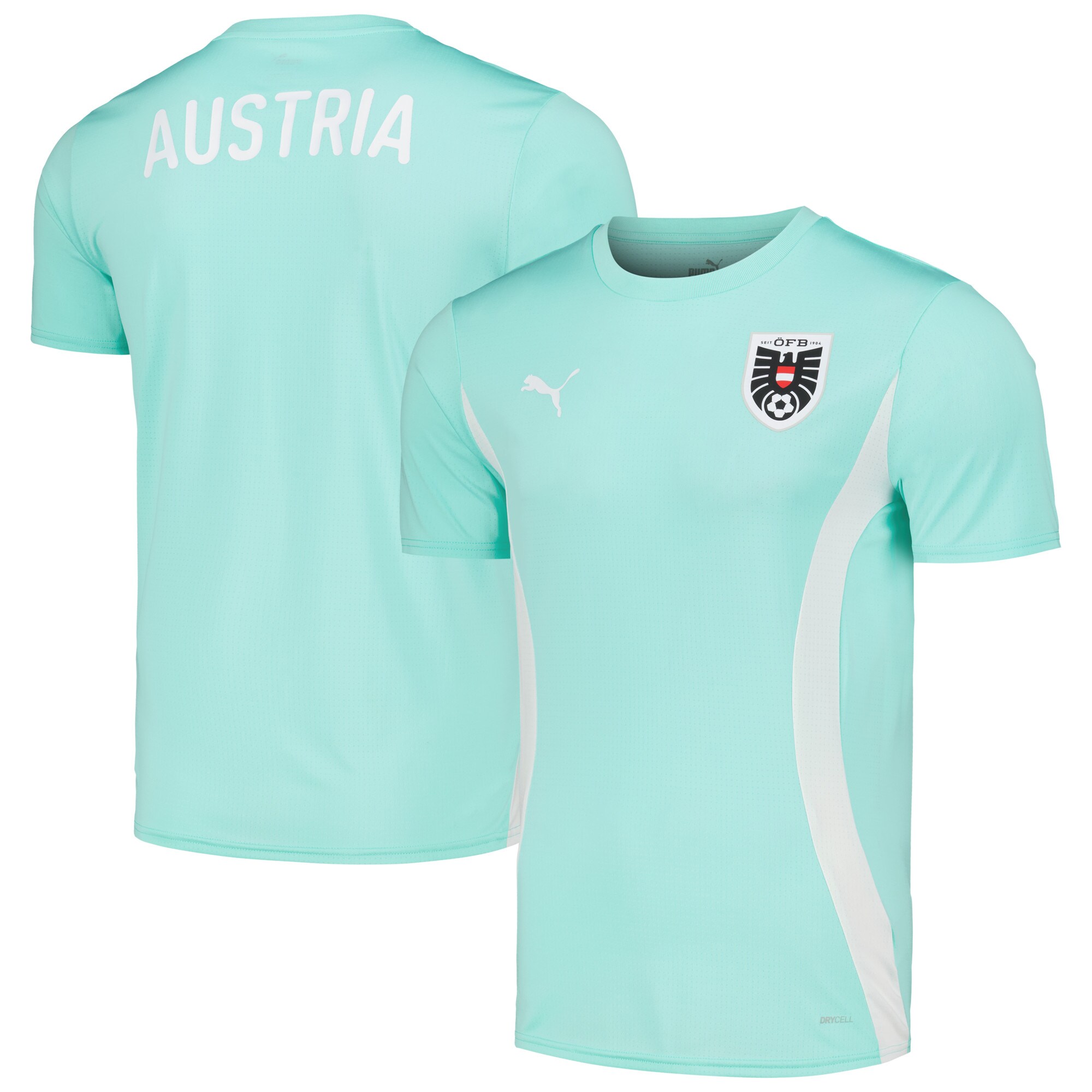 Shop austria national team puma 202324 pre-match jersey – mint – Austria National Team T-Shirts and Jerseys