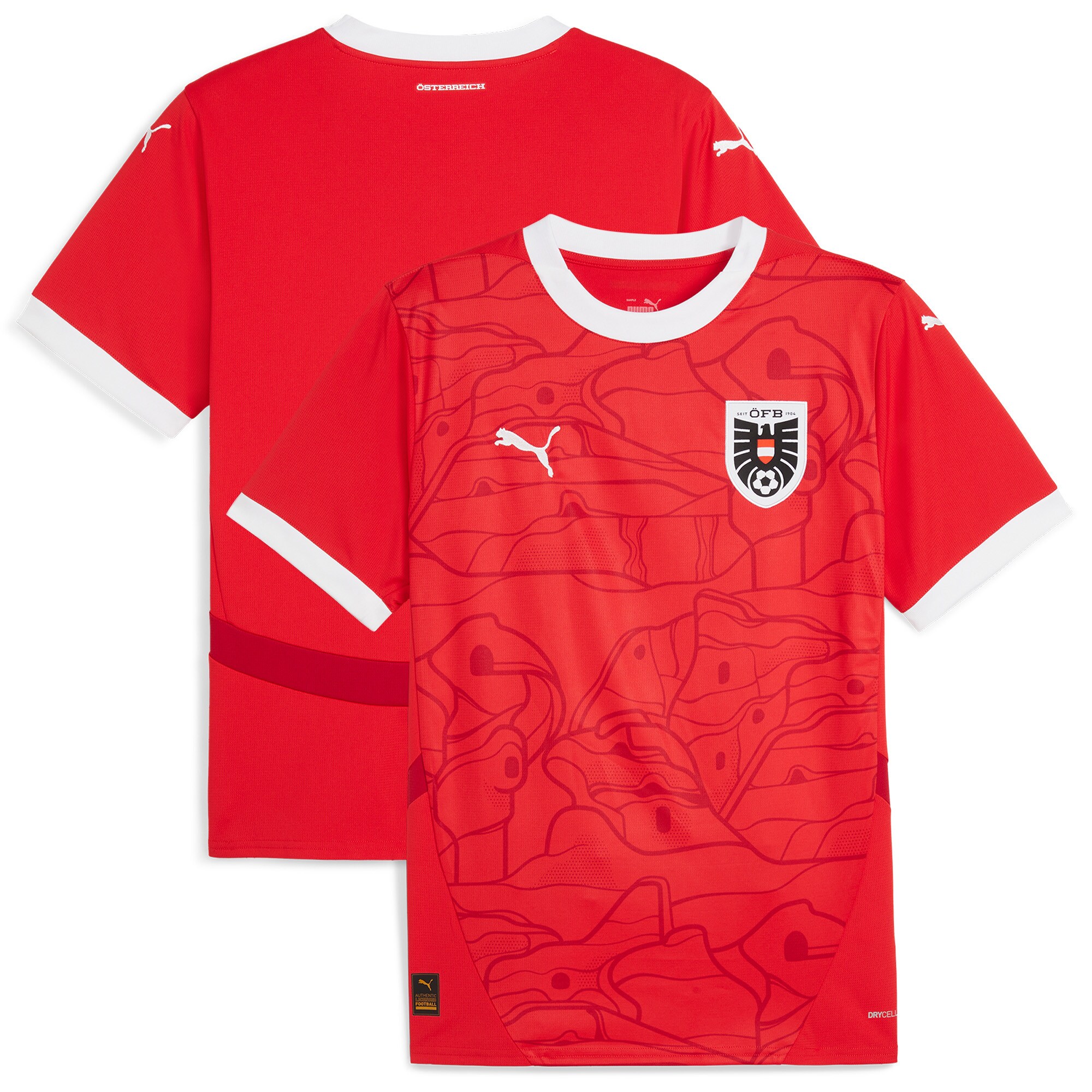 Shop austria national team puma 2024 home replica jersey – red – Austria National Team T-Shirts and Jerseys