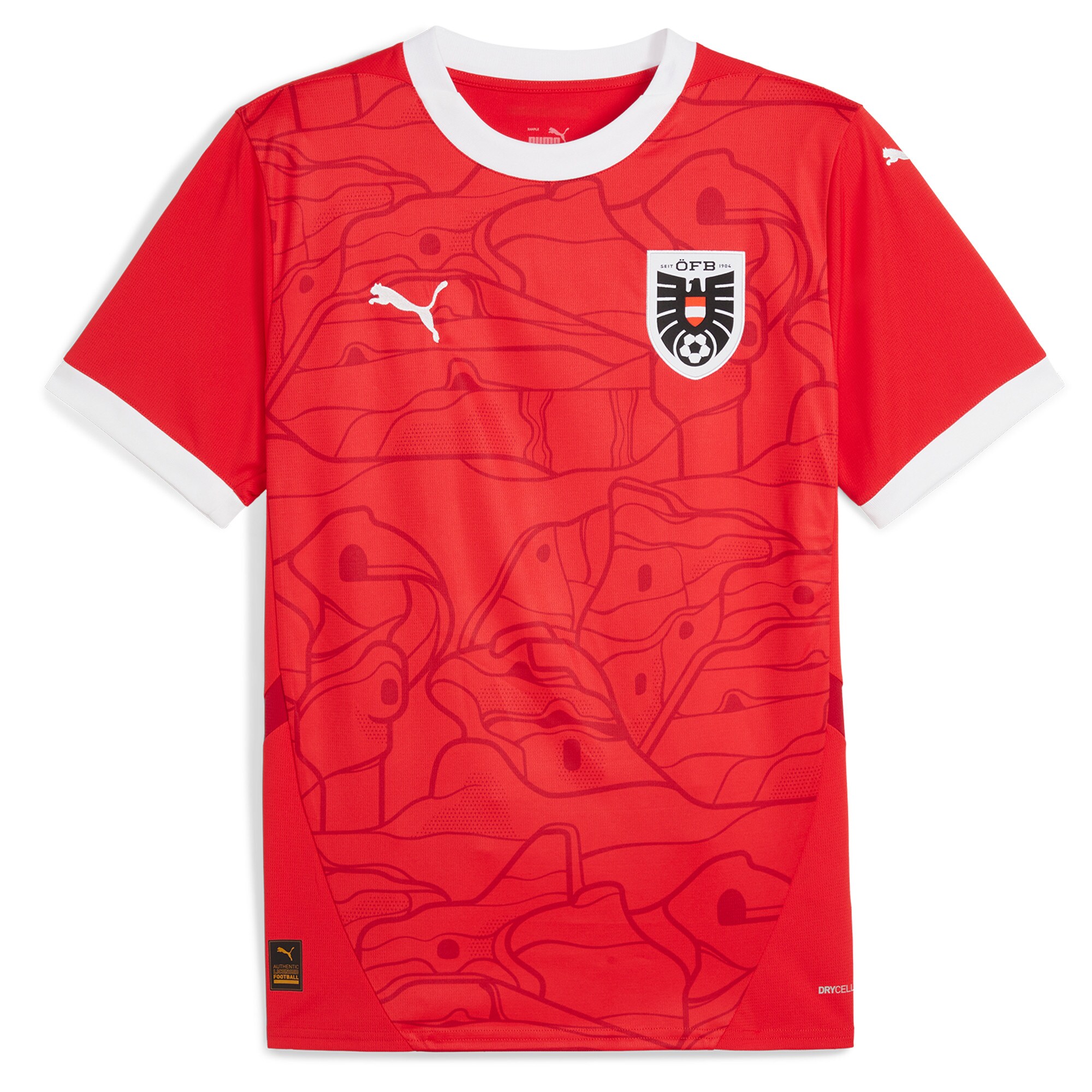 Shop austria national team puma 2024 home replica jersey – red – Austria National Team T-Shirts and Jerseys
