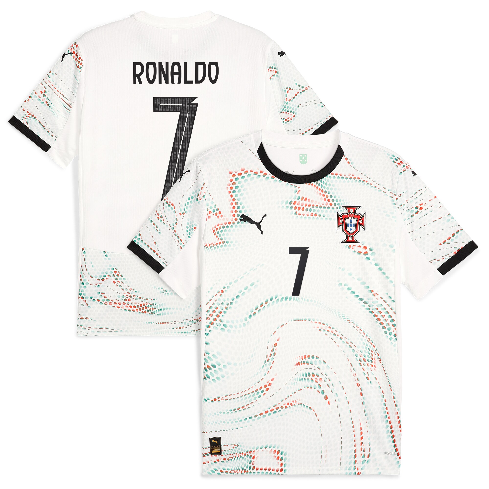 Shop cristiano ronaldo portugal national team puma 2025 away replica jersey – white – Austria National Team T-Shirts and Jerseys