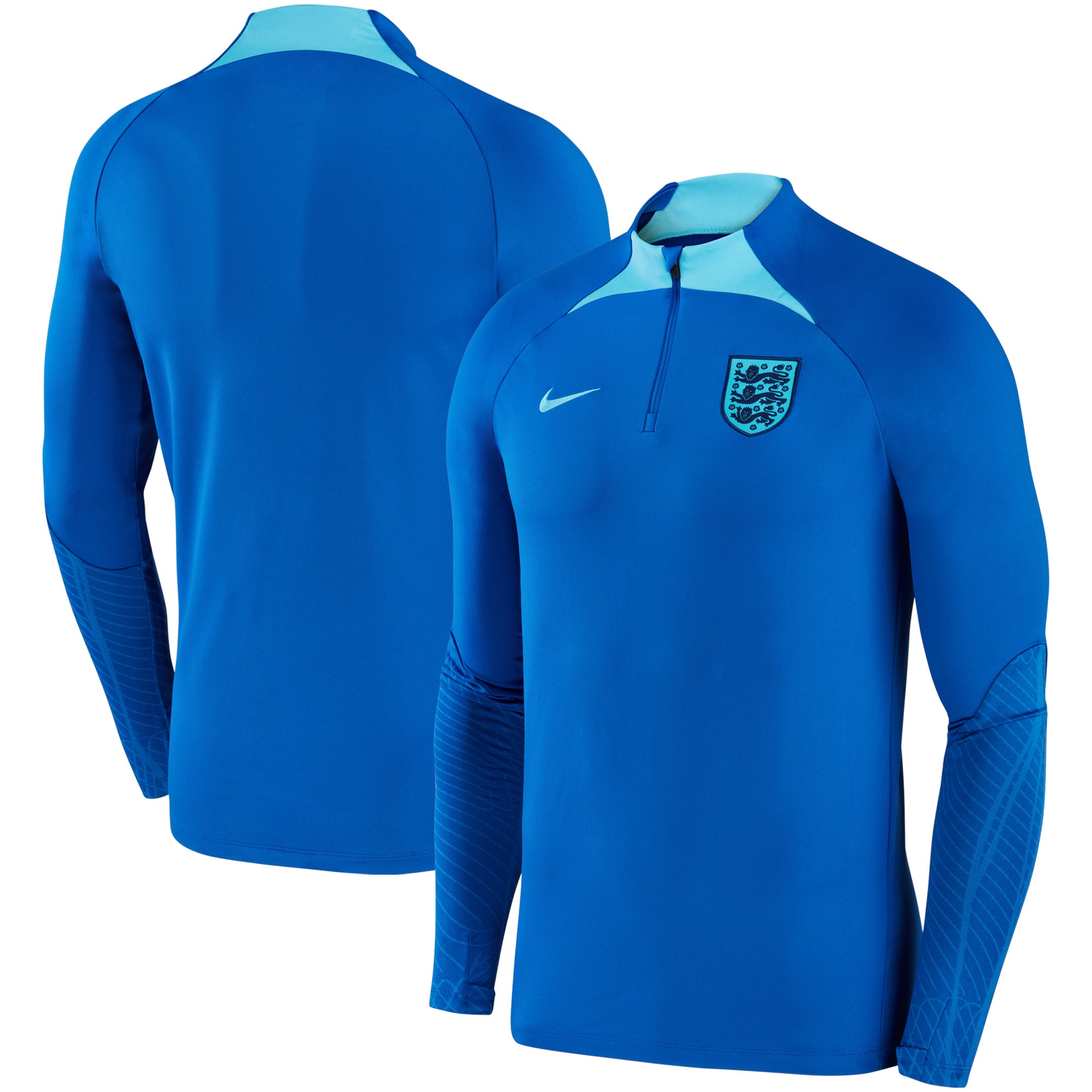 Shop england national team nike 2022 strike drill performance raglan quarter-zip long sleeve top – blue – Austria National Team T-Shirts and Jerseys