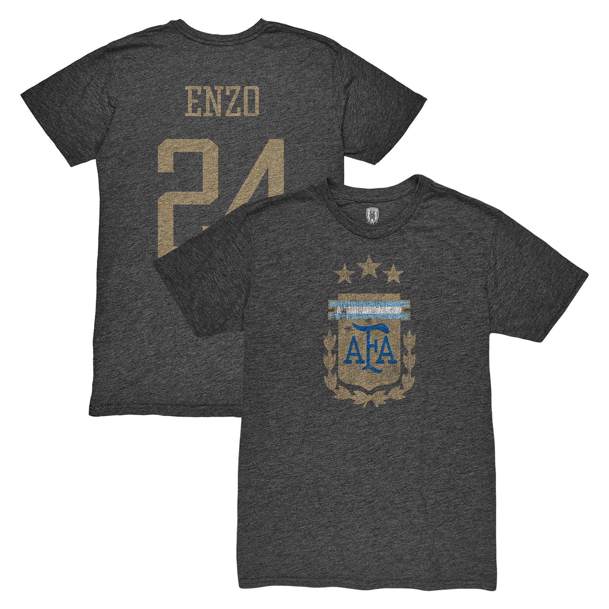 Shop enzo fernández argentina national team 1863fc player vintage tri-blend t-shirt – black – Austria National Team T-Shirts and Jerseys
