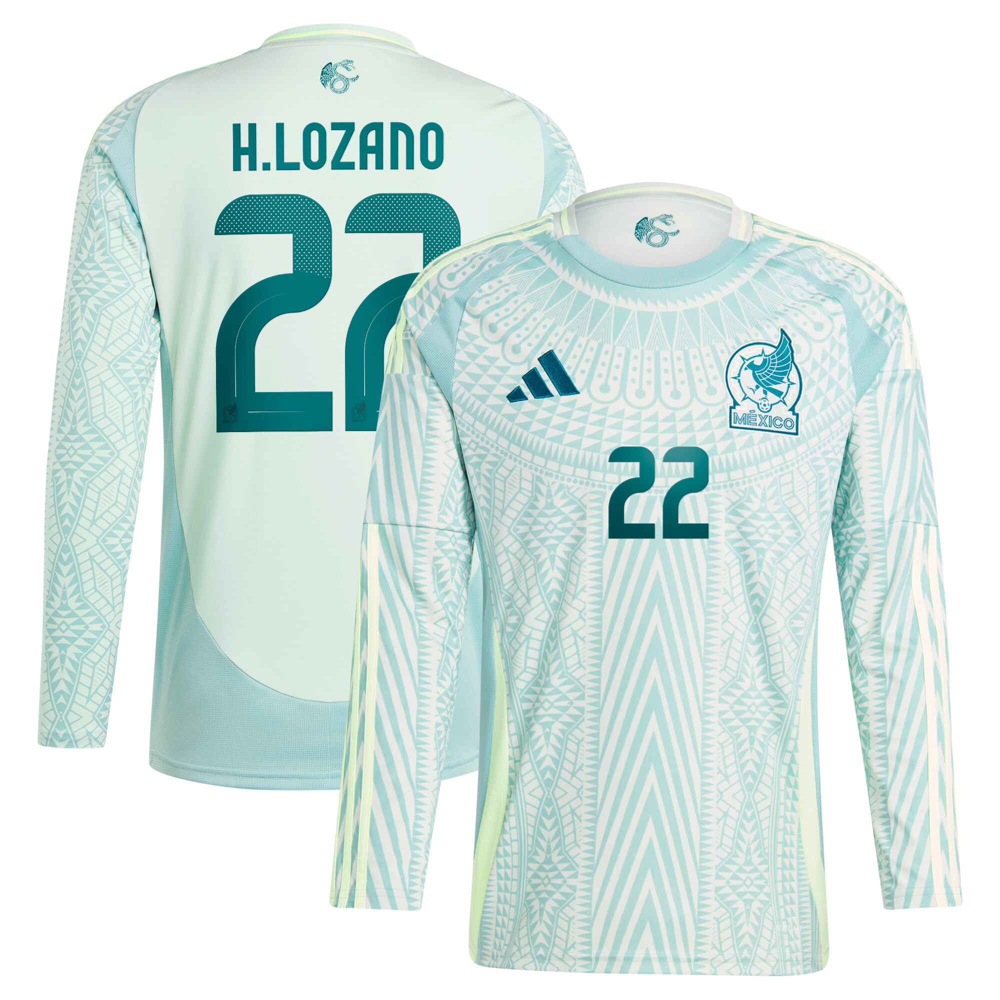 Shop hirving lozano mexico national team adidas 2024 away replica player long sleeve jersey – green – Austria National Team T-Shirts and Jerseys