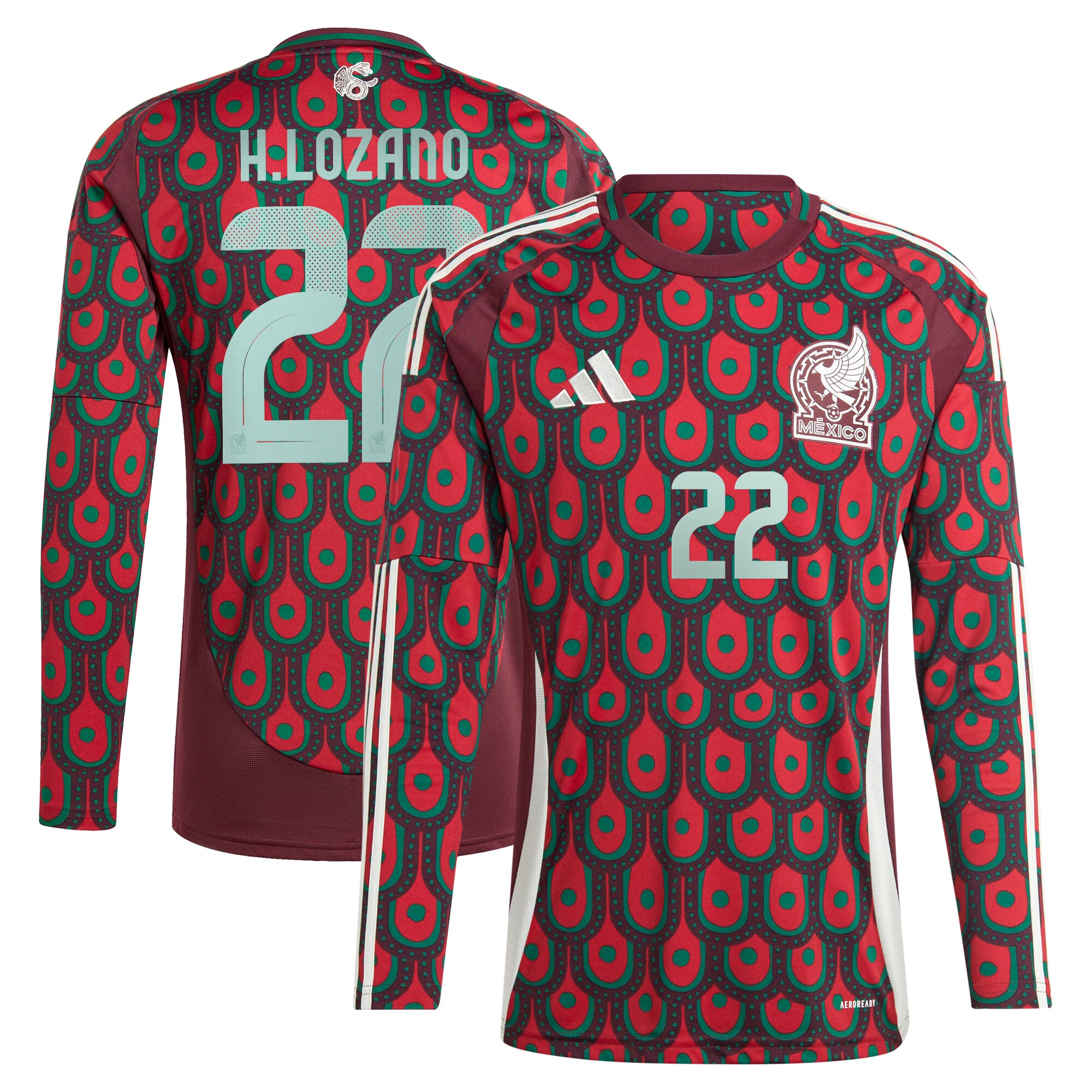 Shop hirving lozano mexico national team adidas 2024 home replica player long sleeve jersey – burgundy – Austria National Team T-Shirts and Jerseys